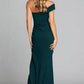 Mermaid One-shoulder Sleeveless Evening Dress Formal Ruched Slit Bridesmaid Dress