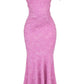 Ruched Mermaid Square Wide Strap Zip Back High Low Prom Dress
