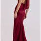 Sculpted Mermaid Halter Sleeveless Tie Back Train Evening Dress