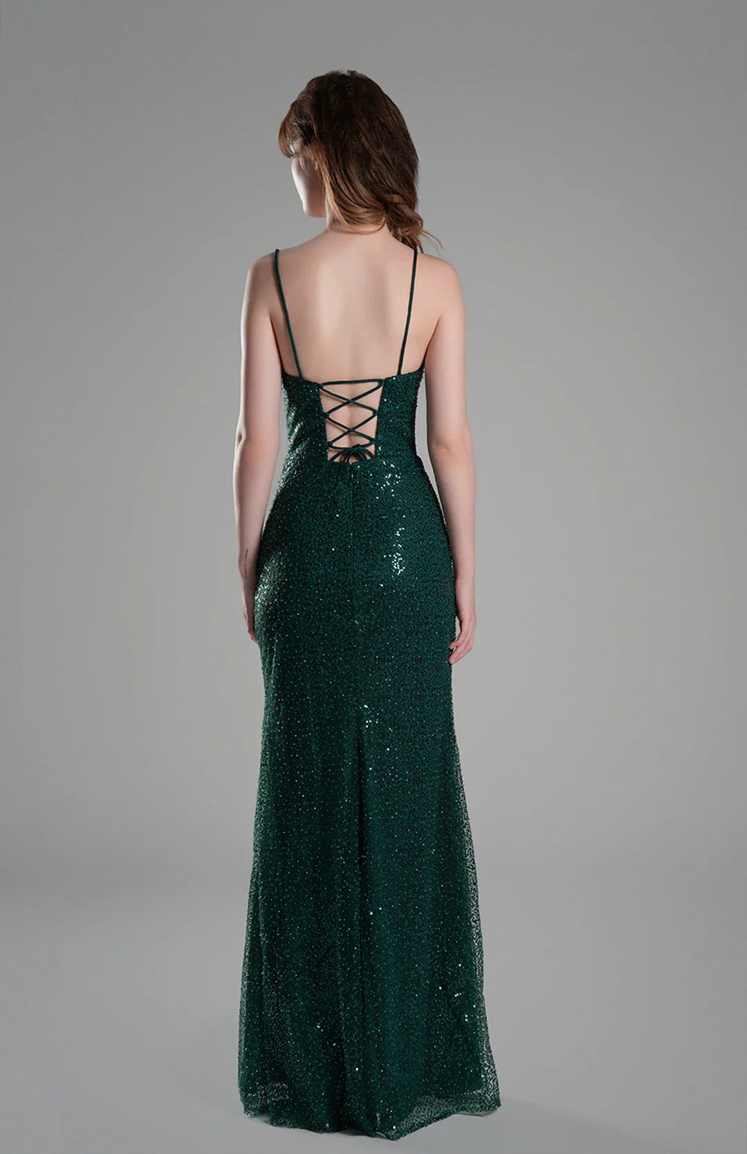 Sheath Plunging V-neck Sleeveless Satin Floor-length Twist-front Evening Gown