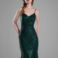 Sheath Plunging V-neck Sleeveless Satin Floor-length Twist-front Evening Gown