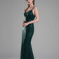 Sheath Plunging V-neck Sleeveless Satin Floor-length Twist-front Evening Gown