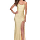 Sleek Mermaid ScoopNeck Sleeveless Satin Maxi Slit Prom Dress