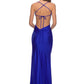 Sleek Mermaid ScoopNeck Sleeveless Satin Maxi Slit Prom Dress