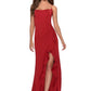 Sleek Mermaid SquareNeck Sleeveless Satin Maxi Ruffle Prom Dress