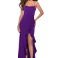 Sleek Mermaid SquareNeck Sleeveless Satin Maxi Ruffle Prom Dress