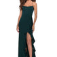 Sleek Mermaid SquareNeck Sleeveless Satin Maxi Ruffle Prom Dress