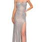 Sleek Mermaid Sweetheart Strapless Glitter Floor-Length Ruched Slit Prom Dress