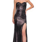 Sleek Mermaid Sweetheart Strapless Glitter Floor-Length Ruched Slit Prom Dress