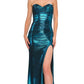 Sleek Mermaid Sweetheart Strapless Glitter Floor-Length Ruched Slit Prom Dress