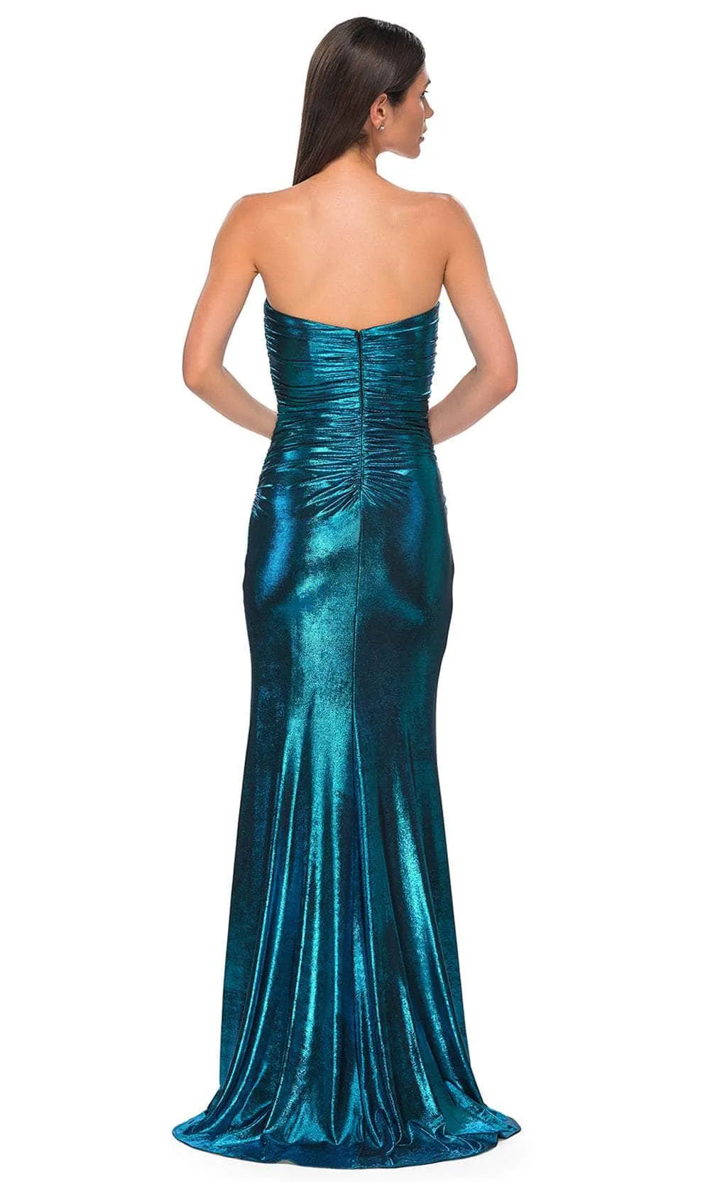 Sleek Mermaid Sweetheart Strapless Glitter Floor-Length Ruched Slit Prom Dress