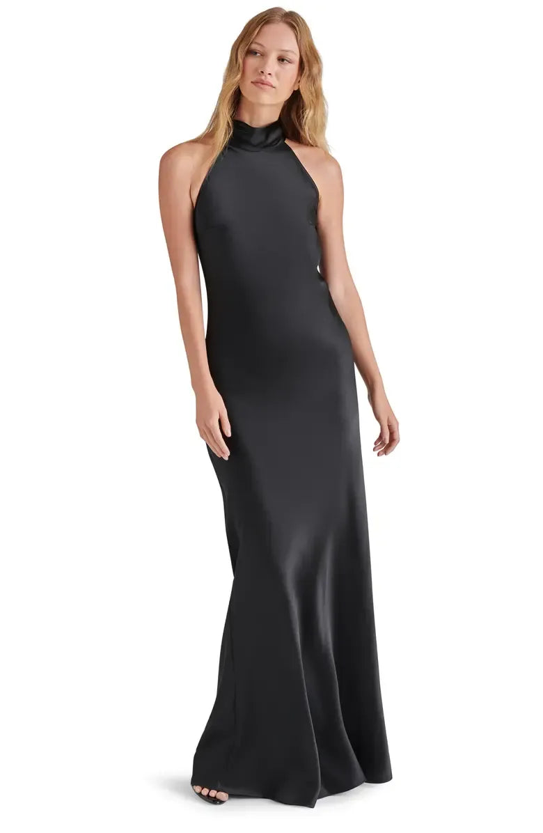 Slim Mermaid Halter Sleeveless Tie Back Floor Evening Dress