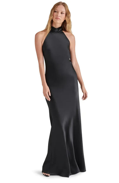 Slim Mermaid Halter Sleeveless Tie Back Floor Evening Dress