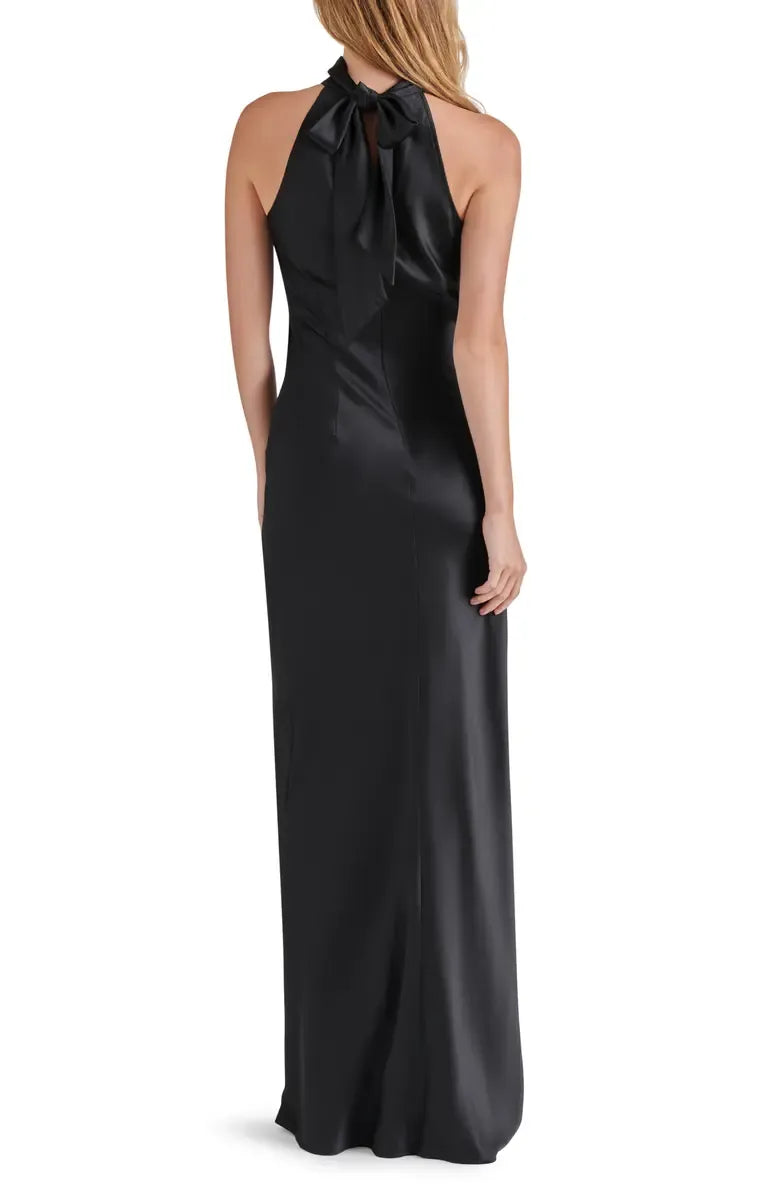 Slim Mermaid Halter Sleeveless Tie Back Floor Evening Dress