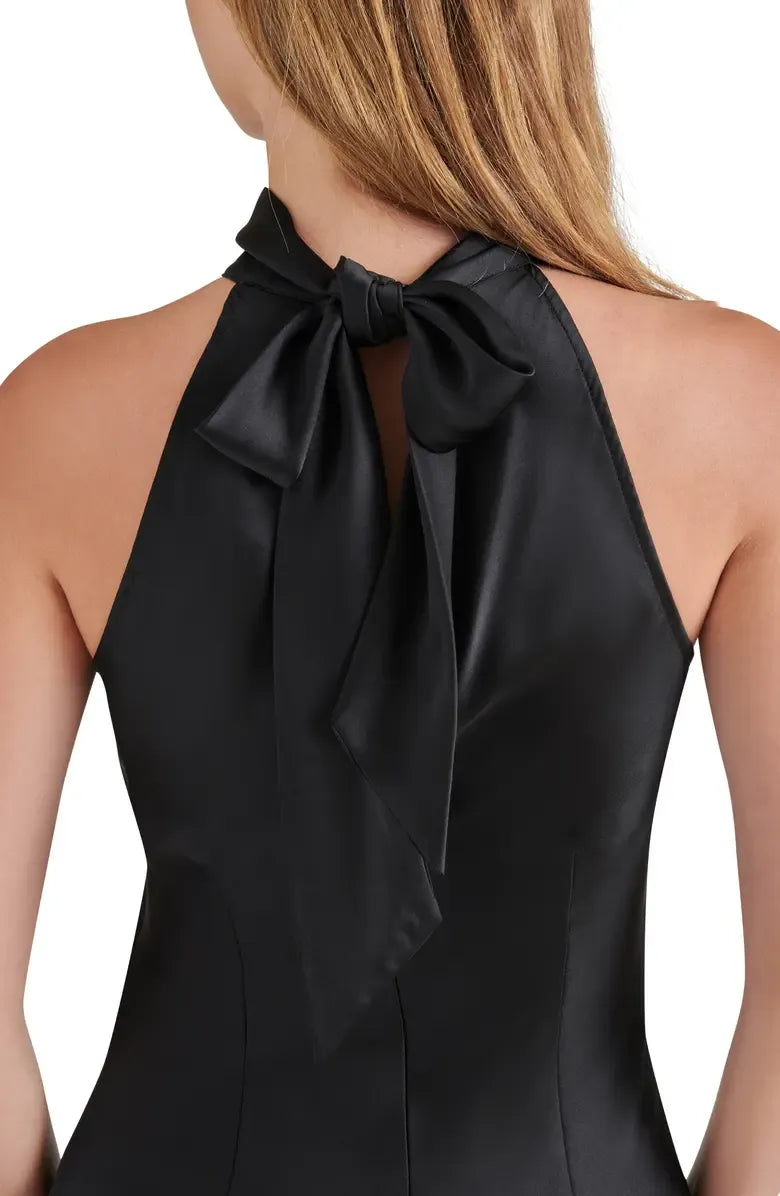 Slim Mermaid Halter Sleeveless Tie Back Floor Evening Dress