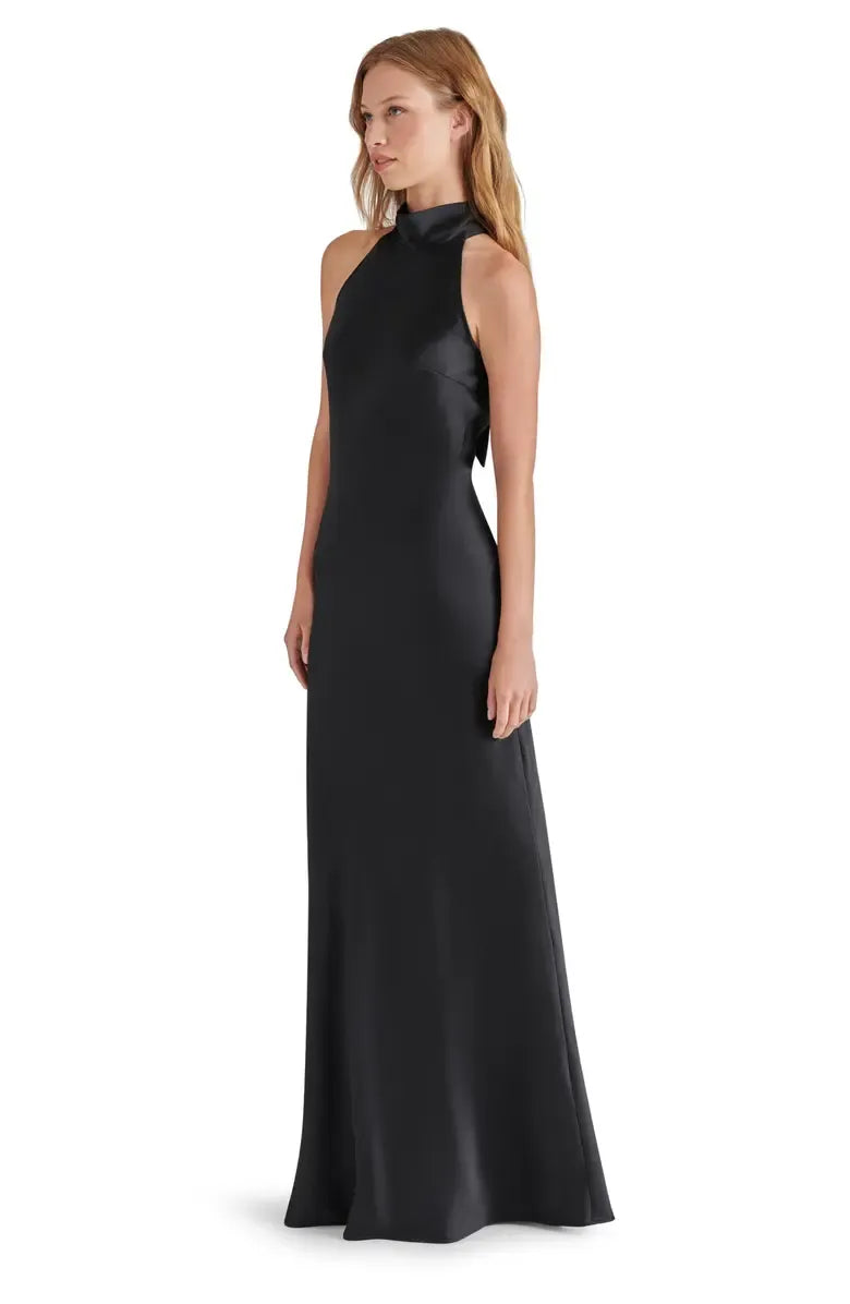 Slim Mermaid Halter Sleeveless Tie Back Floor Evening Dress