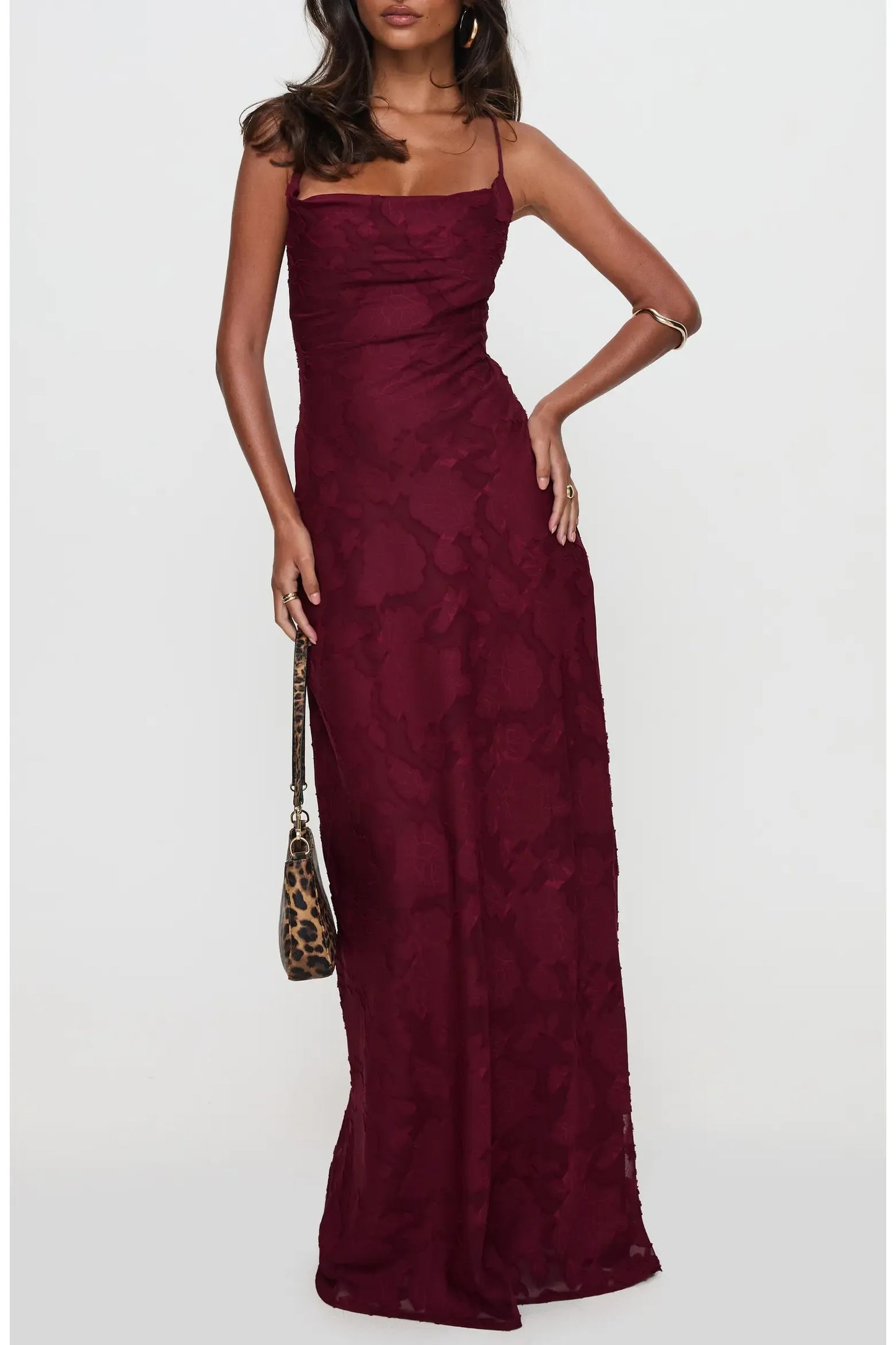 Slim Mermaid Square Spaghetti Strap Crisscross Lace Up Floor Evening Dress