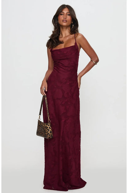 Slim Mermaid Square Spaghetti Strap Crisscross Lace Up Floor Evening Dress