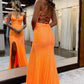 Sparkly Mermaid V Spaghetti Straps Lace Up Back Floor Length Prom Gown