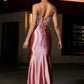 Stunning Mermaid Sweetheart Spaghetti-Strap Satin Floor-Length Corset Slit Prom Dress