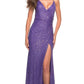 Stunning Mermaid V-Neck Sleeveless Sequin Floor-Length Lace-Up Slit Prom Dress