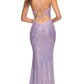 Stunning Mermaid V-Neck Sleeveless Sequin Floor-Length Lace-Up Slit Prom Dress