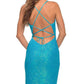 Stunning Mermaid V-Neck Sleeveless Sequin Floor-Length Lace-Up Slit Prom Dress