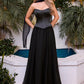 Elegant A-Line Strapless Sleeveless Chiffon Floor-Length Scarf-Accent Lace-Up Bridesmaid Dress