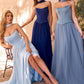 Elegant A-Line Strapless Sleeveless Chiffon Floor-Length Scarf-Accent Lace-Up Bridesmaid Dress