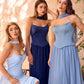 Elegant A-Line Strapless Sleeveless Chiffon Floor-Length Scarf-Accent Lace-Up Bridesmaid Dress