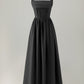 Elegant A-line Sweetheart Sleeveless Chiffon Maxi Wedding Guest Dress With Crisscross Back Detail