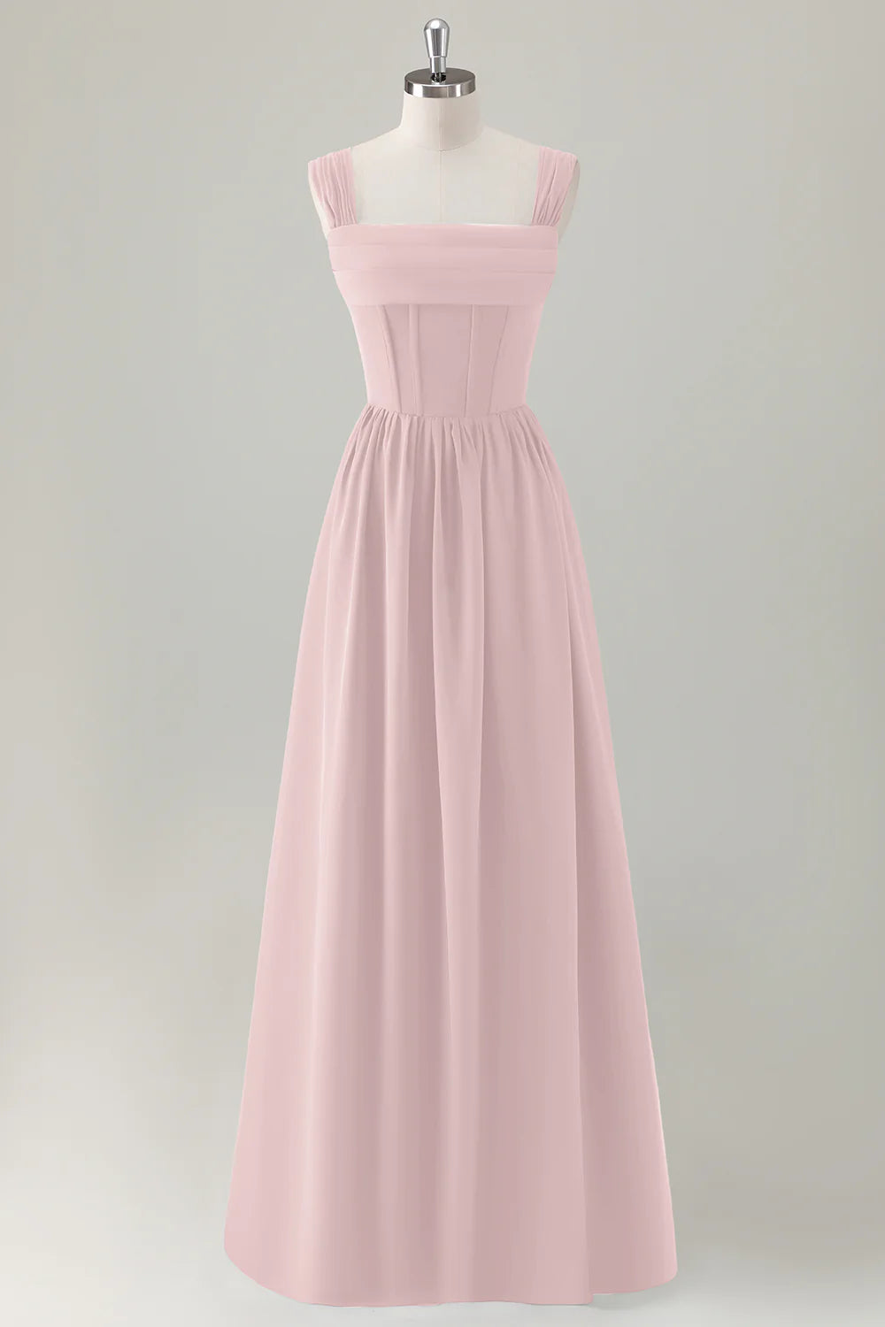 Elegant A-line Sweetheart Sleeveless Chiffon Maxi Wedding Guest Dress With Crisscross Back Detail
