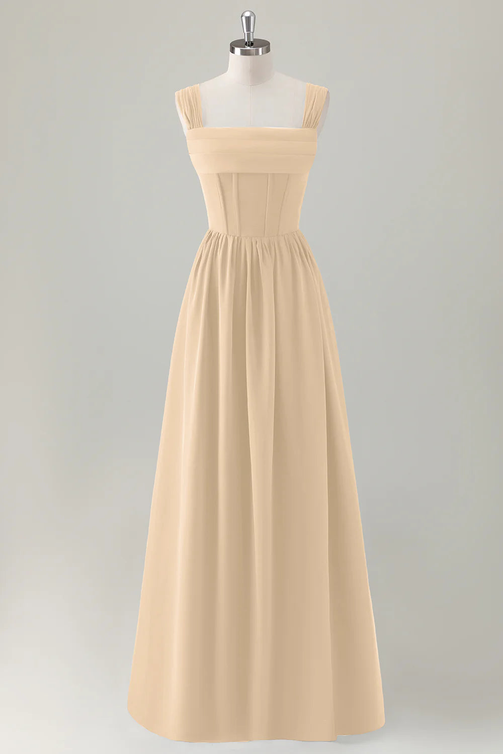 Elegant A-line Sweetheart Sleeveless Chiffon Maxi Wedding Guest Dress With Crisscross Back Detail