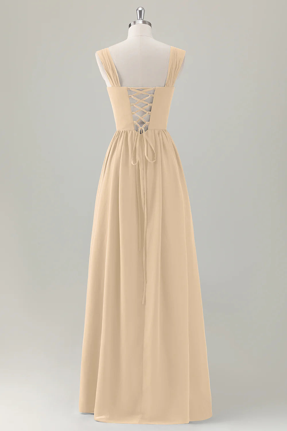 Elegant A-line Sweetheart Sleeveless Chiffon Maxi Wedding Guest Dress With Crisscross Back Detail