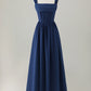 Elegant A-line Sweetheart Sleeveless Chiffon Maxi Wedding Guest Dress With Crisscross Back Detail
