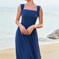 Elegant A-line Sweetheart Sleeveless Chiffon Maxi Wedding Guest Dress With Crisscross Back Detail