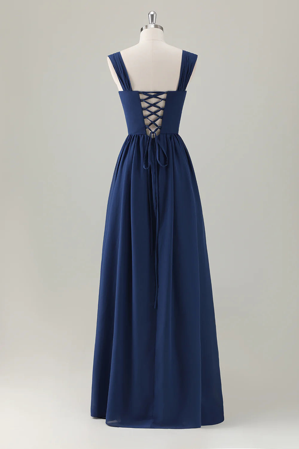 Elegant A-line Sweetheart Sleeveless Chiffon Maxi Wedding Guest Dress With Crisscross Back Detail