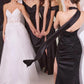 Elegant Mermaid Off-Shoulder Short-Sleeve Satin Floor-Length High-Slit Lace-Up Evening Dress