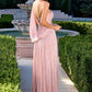 Glamorous A-Line One-Shoulder Sleeveless Pleated Floor-Length Embellished Lace-Up Evening Dress