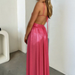 Glamorous A-Line Sweetheart Sleeveless Metallic Maxi Prom Dress With Cutouts