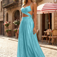 Glamorous A-Line Sweetheart Sleeveless Metallic Maxi Prom Dress With Cutouts