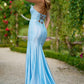 Glamorous Mermaid Strapless Sweetheart Satin Long Cutout Lace-Up Prom Dress