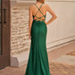 Mermaid Sweetheart Sleeveless Satin Prom Dress Maxi Evening Dress With Slit