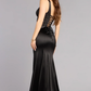 Mermaid V-Neck Sleeveless Satin Long Slit Lace-Up Prom Dress