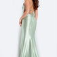 Sleek Mermaid Sweetheart Sleeveless Satin Floor-Length High-Slit Lace-Up Evening Dress