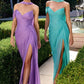 Stunning Mermaid Off-Shoulder Sleeveless Mesh Floor-Length High-Slit Lace-Up Evening Dress