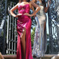Stunning Mermaid Sweetheart Sleeveless Metallic Train-Length Cutout Lace-Up Evening Dress